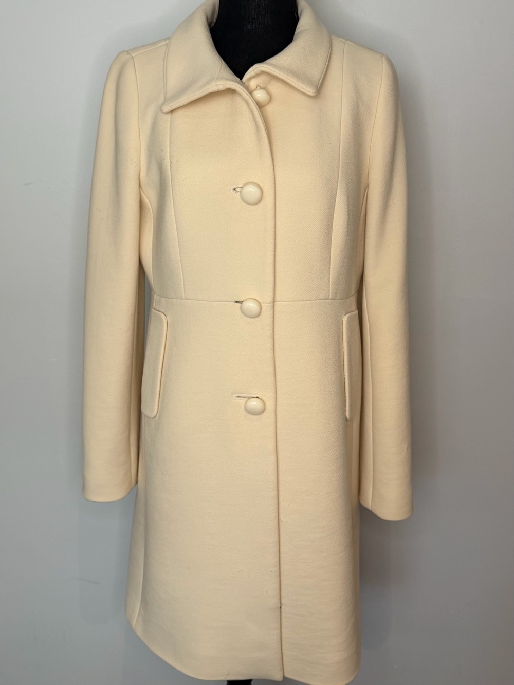 J.Crew Italian Double-Cloth Carlin Wool Blend Coat - Y2K - Size 8 - Cream